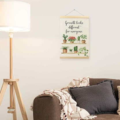 TLESKE Mental Health Poster Hanger Frame, Motivational Inspirational Hanging Wall Art Decor for Plant Lovers Therapy Counseling Office, Growth Looks Different for Everyone Wall Prints Picture, 12x16
