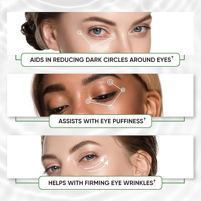 Under Eye Patches for Puffy Eyes, Dark Circles, Undereye Bags - Green Tea Skincare Treatment Mask for Wrinkles, Puffiness Reducer - Hyaluronic Acid, Collagen,Caffeine - Gifts for Women & Men - 60 Pads