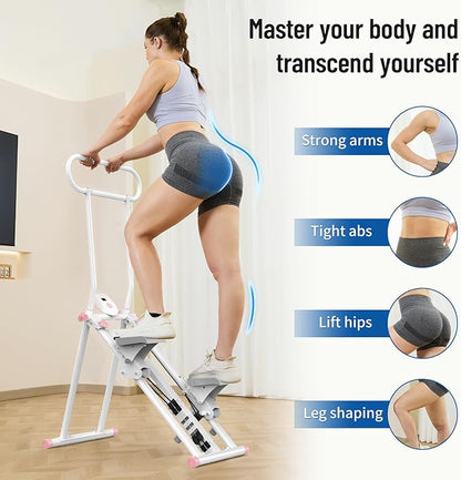 Stair Stepper for Home Gym,Folding Vertical Climber Cardio Exercise Machine,Stair Climber for Full Body Workout with Adjustable Handlebar for Women & Men