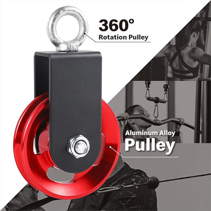 Pulley system for home gym, Aluminum GYM Pulley Wheel Universal Aluminum Alloy Bearing Pulley Wheel for Cable Machine Gym Equipment Part Garage Door
