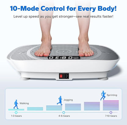 MERACH Vibration Plate Exercise Machine, Slim Vibration Plate for Lymphatic Drainage Weight Loss, Vibrating Plate with Real-Time Calorie Tracking on LED Display, Workout Equipment for Home Women Men