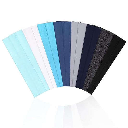 16Pcs Headbands for Women Hair Bands for Women's Non Slip Stylish Sports Hair Soft Cotton Cloth Stretchy Headbands for Women for Yoga Outdoor Exercise Running