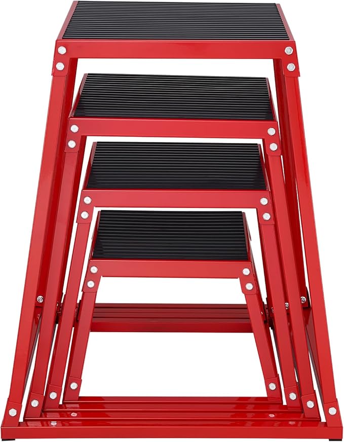 VEVOR Plyometric Jump Box, 18 Inch Plyo Box, Steel Plyometric Platform and Jumping Agility Box, Anti-Slip Fitness Exercise Step Up Box for Home Gym Training, Conditioning Strength Training