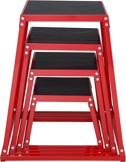 VEVOR Plyometric Jump Box, 18 Inch Plyo Box, Steel Plyometric Platform and Jumping Agility Box, Anti-Slip Fitness Exercise Step Up Box for Home Gym Training, Conditioning Strength Training