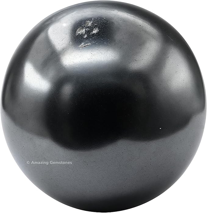 Amazing Gemstone Hematite Crystal Ball with Stand - 2 Inches Crystal Sphere Meditation Balls for Witchcraft and Decorative Balls