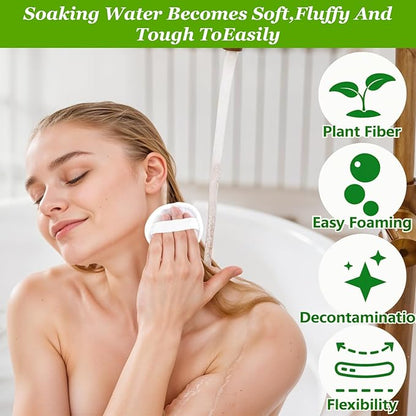 6 Pcs Facial Loofah Pads,Natural Face Loofah for Face and Body, Gentle Exfoliating Loofahs Sponge Pads for Women & Men, Reusable Shower & Bath Skin Care Tool