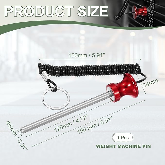 Weight Stack Pin, Weight Gym Pin Strength Training Equipment Replacement with Pull Rope for Home Gym Club