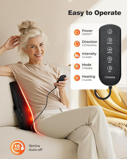 Shiatsu Neck Massager with Heat, 3D Kneading Back Massage Pillow for Pain Relief, Massagers for Neck and Back, Shoulder, Leg, Gifts for Men Women Mom Dad, Stress Relax at Home Office and Car