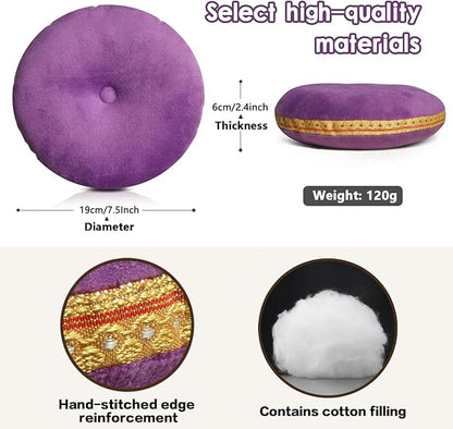 Singing Bowl Cushion for Tibetan Singing Bowls, Handmade Silk Brocade Round Cushion Pillow for Sound Healing and Crystal Sound Bowls Accessories(Purple,7.5 Inch)