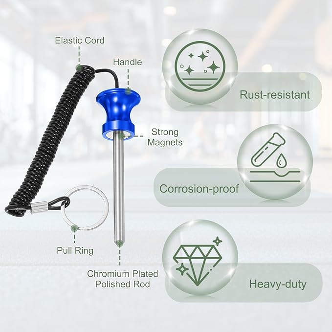 Weight Stack Pin, Weight Gym Pin Strength Training Equipment Replacement with Pull Rope for Commercial Home