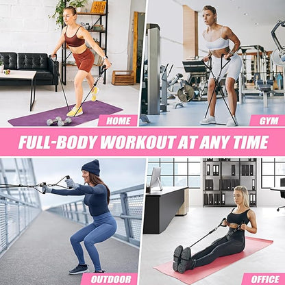 Resistance Bands, Exercise Bands with Handles for Working Out, Fitness Bands for Women, Workout Equipment Home Gym, Training Bands with Door Anchor, Ankle Straps, Shape Body, Physical Therapy