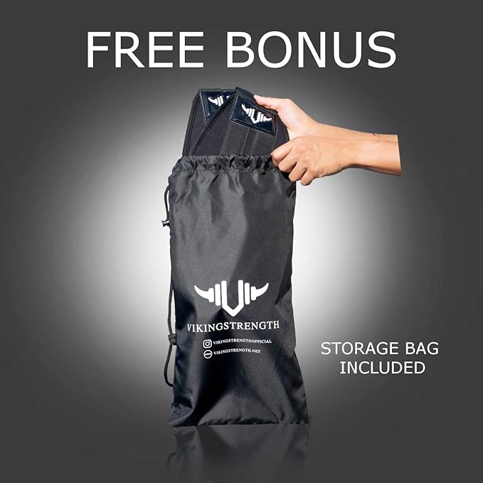 Vikingstrength AB straps - Premium Padded Home Gym Exerciser Ab Slings pair for pull up bar - Hanging Leg Raiser Fitness for six pack - Workout Equipment for Men & Women + Bonus Bag