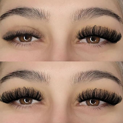 Lashes False Wispy Eyelashes Natural Cat Eye Lash Strips 10 Pairs Fake Mink Eyelash Pack Natural Look Fluffy Strip Lashes Set Clear Band Easy Eyelashes for Beginners with Cluster Looking
