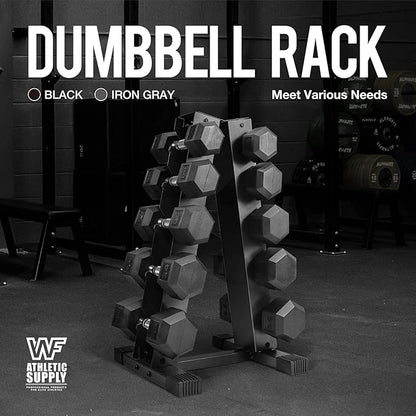 WF Athletic Supply Dumbbell Rack, 5-Tier A-Frame Dumbbell Rack for Dumbbell Storage, Color Options Available in Black/White/Green/Yellow/Red/Pink/Orange & Blue