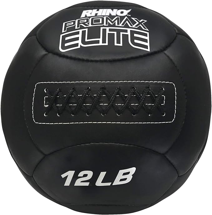 Champion Sports Rhino Promax Elite Slam Ball – Soft Shell, Non-Slip Grip, Multiple Weights Available, 14” Diameter, for Weightlifting, Plyometrics, Cross Training & Home Gym Fitness