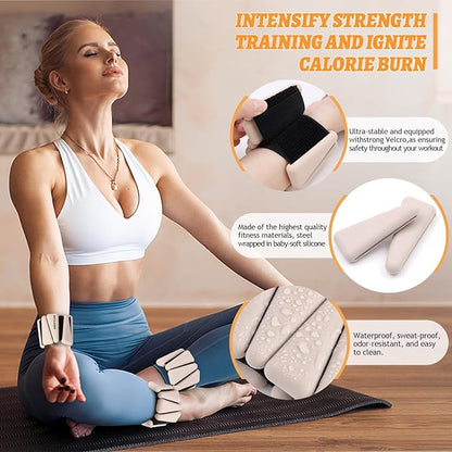 Ankle Weights Set of 2 (1 lb/2 lb/3 lb Each) Adjustable Wrist Weights for Women Men Wearable Arm Leg Weight for Pilates, Running, Walking, Workout, Yoga
