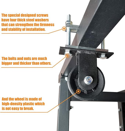 KORIKAHM Power Rack Pulley Attachment, LAT Pulldown Machine - Cable & Weight Dual Pulley System for Home Gym Strength Training, Power Racks
