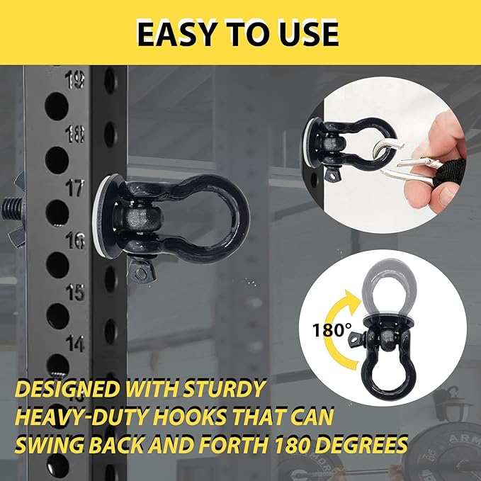 Power Rack Attachments with Silicone gaskets for Resistance Band. O-Ring Attachment for Power Rack Squat Racks. Band Pegs for 1-3 inch Power Rack(2 Pack)