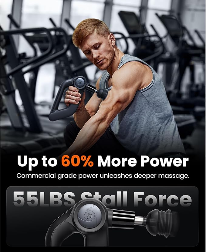 BOB AND BRAD D5 Pro Plus Massage Gun with Heat, 13mm Amplitude Deep Tissue Percussion Massage Gun with Max Power for Muscle Therapy, Professional Muscle Massager, Ideal Gift