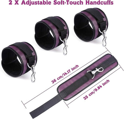 Soft Adjustable Straps Set PU Leather Kit for Hand-Wrist-Ankle Home Gym Sports