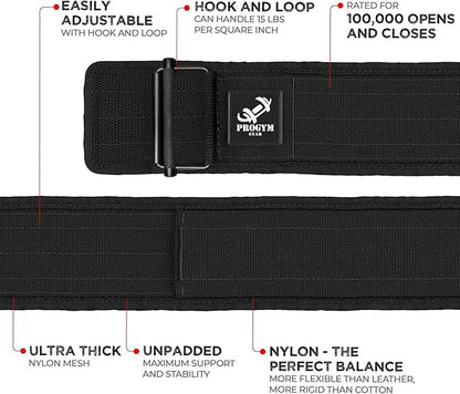 Self-Locking Weight Lifting Belt with Straps - Premium Weightlifting Belt for Serious Functional Fitness - Powerlifting - Deadlifting - Olympic Lifting Athletes - Gym Belt for Men & Women