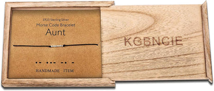 KGBNCIE Morse Code Bracelet for Women Sterling Silver Beads on Silk Cord Secret Message Fuck Friendship Inspirational Encouragement Bracelet Gift for Her