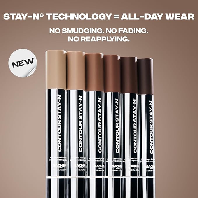 Sacheu Liquid Contour STAY-N Long Wear Cream Contour Makeup — Long Lasting, Blendable, & Lightweight Formula — Vegan & Cruelty-free, Giving Fierce