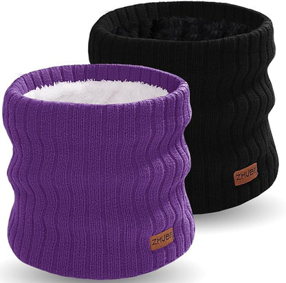 Neck Warmer Gaiter, Winter Fleece Lined Face Mask Scarf for Men Women, Thick Warm Cold Weather Running Ski Neck Cover