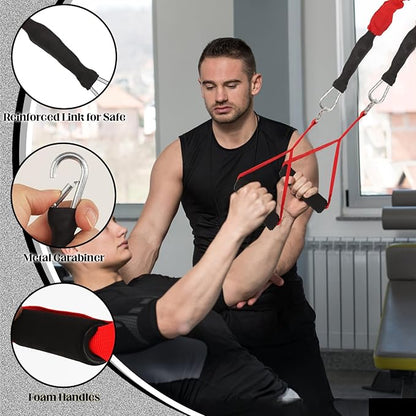 Resistance Bands Set, 15 PCS Adjustable Exercise Tubes with Handles, Door Anchor & Ankle Strap, Home Gym Workout Bands for Men & Women, Strength Training, Fitness Bands, Resistance Tubes,20-40lbs