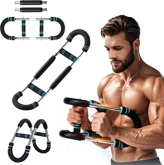 Twister Arm Trainer, Adjustable Chest Workout Equipment, Anti-Slip Grips & Double-Spring Safety, Arm Trainer for Men/Women, Portable Home Fitness Equipment
