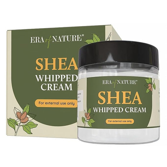 era of nature Shea Butter Whipped Body Cream for Women 8oz - Lightweight Whipped Lotion - Non-Greasy Body Butter Cream Lotion & Balm Moisturizer for Face, Hair & Dry Skin, Vegan Skincare