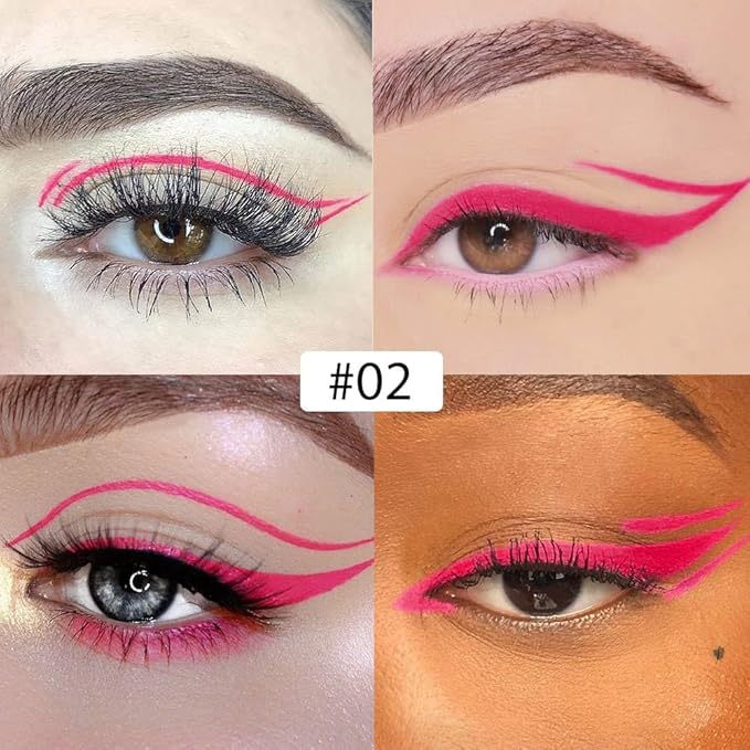 evpct 1Pcs Carmine Red Liquid Eyeliner Makeup Waterproof Red Eye Liners for Women, Eyes Wing Eyeliner Stamps Shapes Colored Eyeliner delineador de ojos a prueba de agua contra el agua blanco para ojos