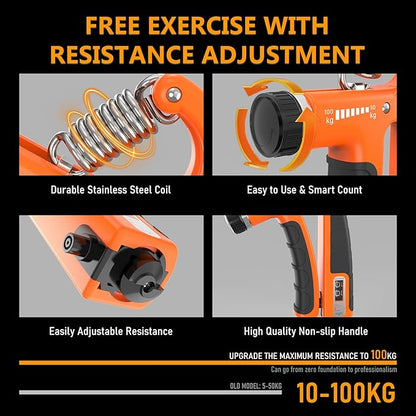 JKSHMYT Grip Strength Trainer Kits (5 Pack), Adjustable Resistance Forearm Strengthener, Hand Gripper Strengthener for Muscle Building and Injury Recovery for Athletes
