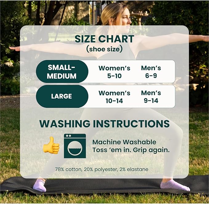 Gripjoy Grip Socks 3-Pack, Non Slip Socks for Yoga, Pilates, Barre, Dance, Enhanced Stability, Machine Washable, Comfortable Cotton Blend, Supports Charitable Causes
