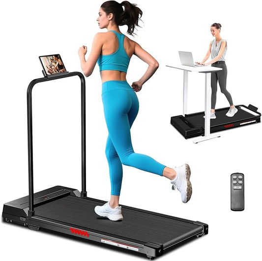 Portable Foldable Treadmills for Home, Small Folding Treadmill for Home Office with 300 LBS Capacity, Walking Running Exercise Electric Compact Treadmill with LED Display