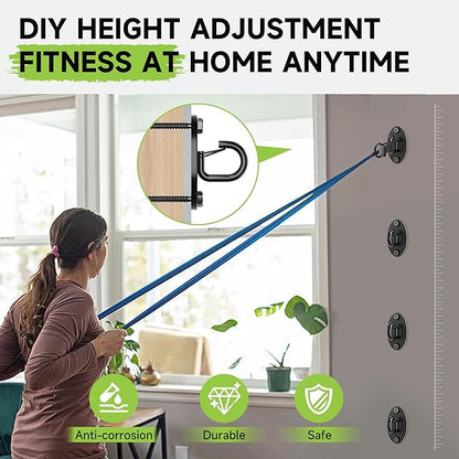 Resistance Band Wall Anchors System, Wall Mount Workout Anchors for Exercise Bands