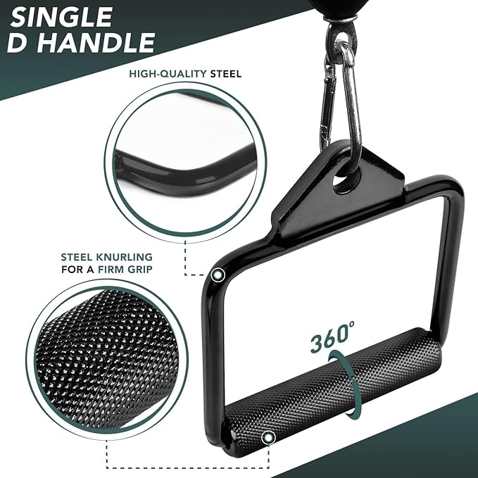 Yes4All Cable Machine Attachment, Tricep Straight Bar, V Bar, LAT Pulldown Attachments/Accessories Load 880lbs for Home Gym