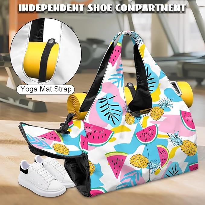 Yoga Mat Bag for Women Men Large Carryall Tote with Adjustable Shoulder Strap for Gym Yoga Travel Pilates Office