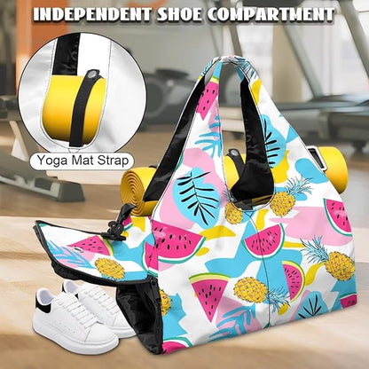 Yoga Mat Bag for Women Men Large Carryall Tote with Adjustable Shoulder Strap for Gym Yoga Travel Pilates Office