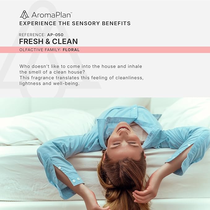 AromaPlan Scents, Clean Smelling Essential Oils, Fresh & Clean 5 Fl Oz (148ml)-Fresh Scent Essential Oil for Diffuser, USA Fragrance, Bigger Bottle, Bolder Aroma & Longer Lasting