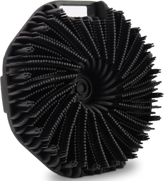 Silicone Body Scrubber, Body Wash Scrubber, Shower Scrubber for Body, Non-Slip Handle for Easy Cleaning, Travel Friendly (Black)