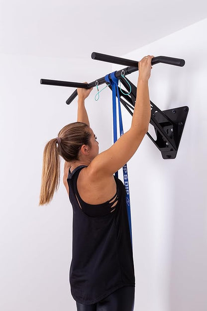 PULLUP & DIP Fitness Bands, Resistance Bands with Bag, Door Anchor (with Sets) and Exercise Guide - Single & in Value Set, Pull-Up Band Fitness Band for Calisthenics