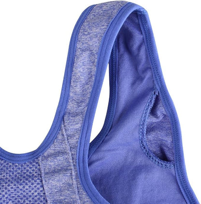 Women's Zipper Front Closure Sports Bra Racerback Yoga Bras