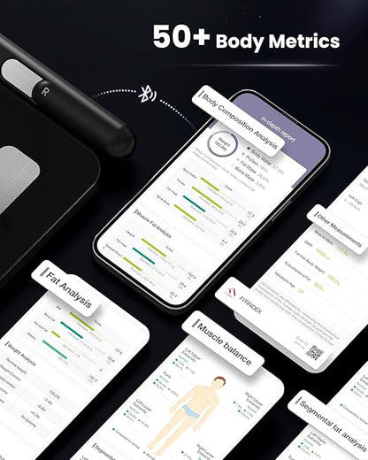 FITINDEX Body Composition Scale for Body Weight, FITINDEX Smart Measuring Tape for Body, Accurate Digital Bluetooth Body Tape Measure for Weight Loss