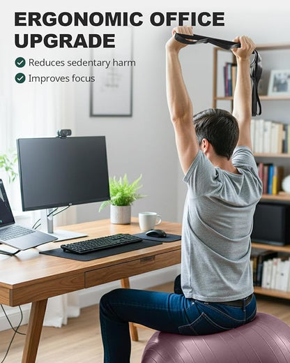 Trideer Exercise Ball Yoga Ball – Office Seating & Balance Ball Chair, Stability Ball for Pilates, Physical Therapy,Core Training & Balance Improvement & Stretching