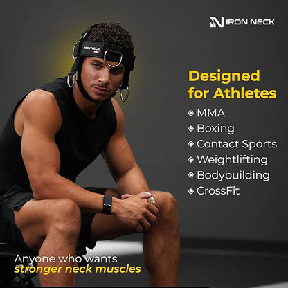 Iron Neck, Versatile Neck Exerciser, Strengthener and Trainer with Adjustable Head and Chin Strap, Portable Head Harness for Weight Lifting, Home and Gym Use