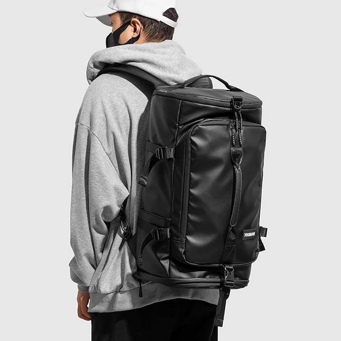 Gym Duffle Bag with Shoe Compartment,4 ways Travel Backpack for Women and Men, Multi-Functional Weekender Backpack with Waterproof for Fitness, Travel, Camping motorcycle helmet bag
