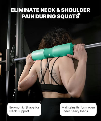 DMoose Fitness Barbell Pad for Hip Thrust, Squat & Lunges - Non-Slip Thick Foam Cushion for Neck and Back Support with Two Straps - Hip Thrust Pad for Leg Day - Fits All Olympic Bars and Smith Machine
