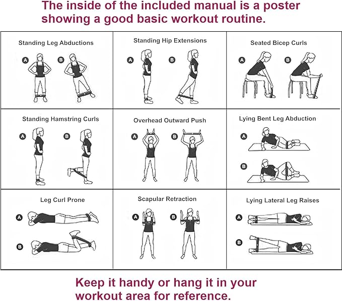 BodyForge Resistance Bands for Working Out for Women Men for Exercise Bands Resistance Bands for Legs Bands for Working Out Hip Thigh Glute Bands with Instruction Guide and Carry Bag, Set of 5