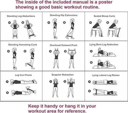 BodyForge Resistance Bands for Working Out for Women Men for Exercise Bands Resistance Bands for Legs Bands for Working Out Hip Thigh Glute Bands with Instruction Guide and Carry Bag, Set of 5